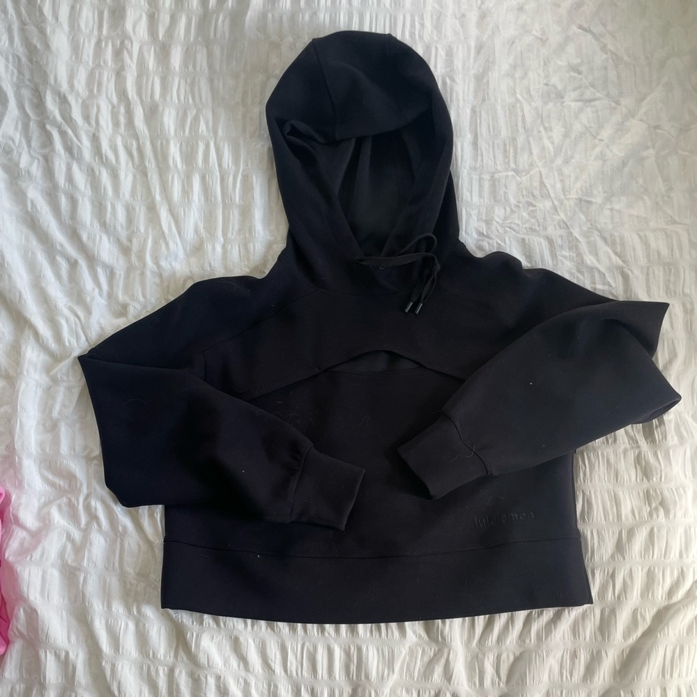 Cropped hoodie with small cutout in the chest! EUC